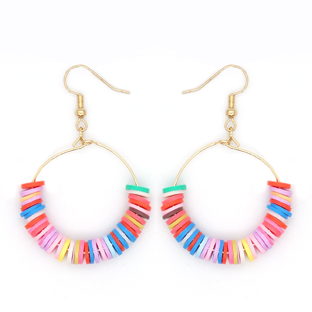 Joyas al por mayor Pendientes de cristal ahumado con ojos bohemios